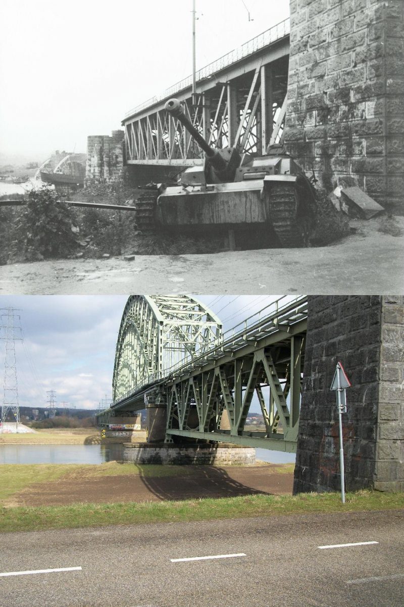 The Liberation Of Arnhem 70 Stunning Then And Now Pictures Of A   Spoorbrugbijdriel194445 