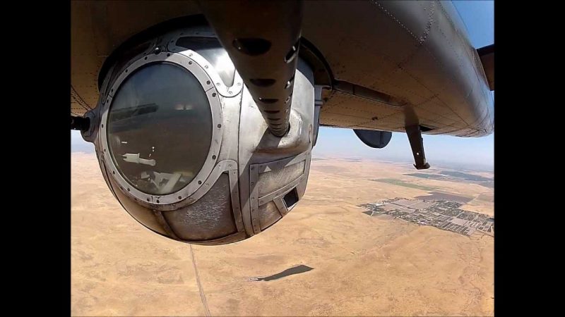 Operating ball turret in the Collings B-24J at Bomber Camp