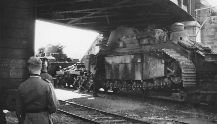  Char 2C tank I Troyes, Frankrike, 1940.