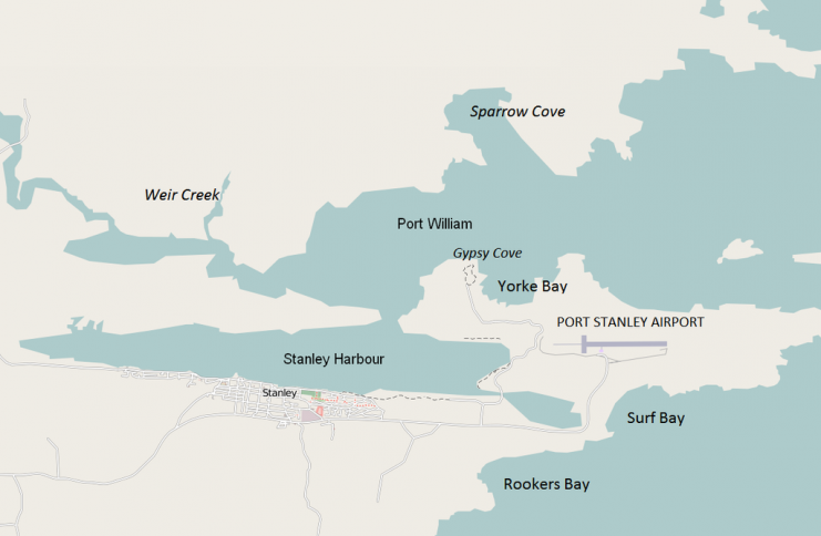 In Their Own Words Remembering The Falkland Islands War   Map Showing The Port Stanley Area Photo Dr Blofeld Cc By 3 0 741x484 