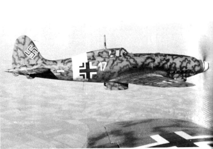 Macchi C. 205 z niemieckimi oznaczeniami w 1943 roku.