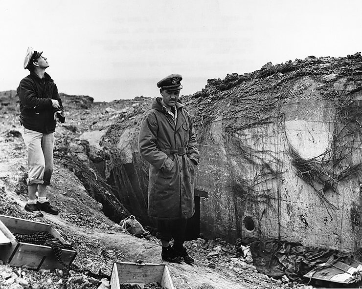 Damaged German pillbox at Pointe du Hoc