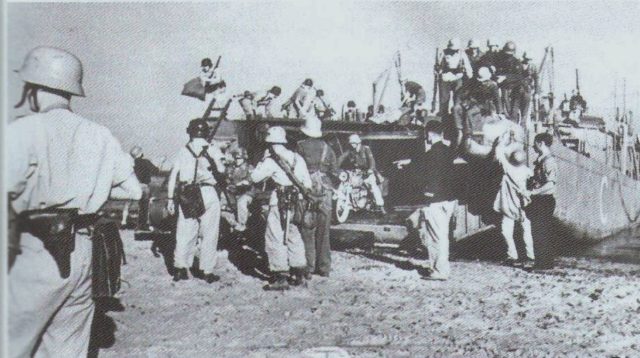 German troops in Sicily in the summer of 1943 preparing to fight with the Allies.