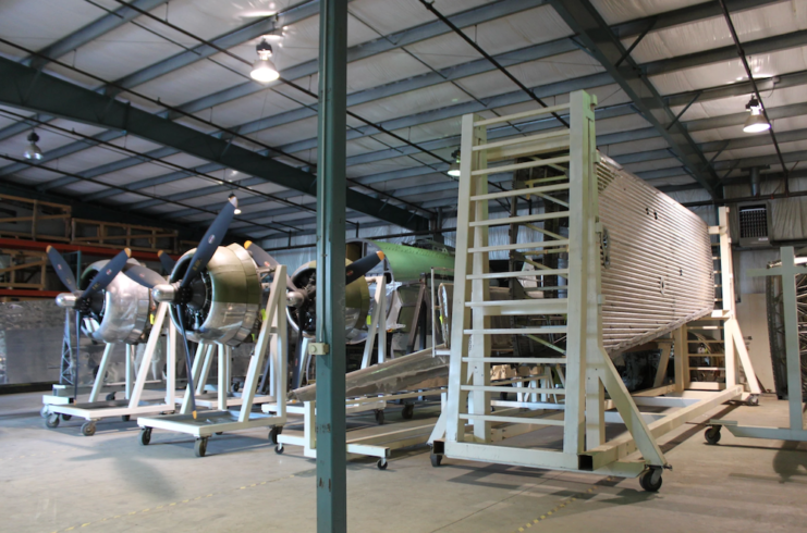 Three propellers from the aircraft