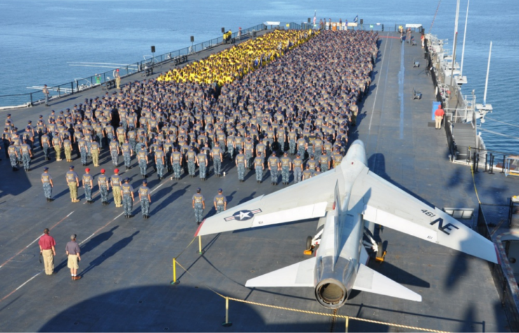 Deck of the Midway with people