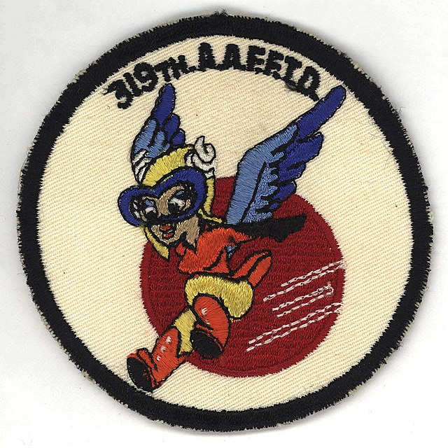 Army patch featuring a female gremlin with pilot goggles