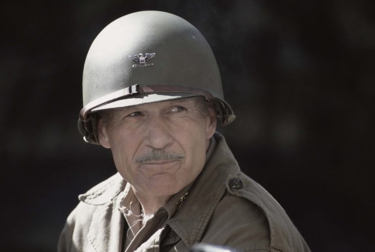 Dale Dye portraying Robert Sink in 'Band of Brothers'