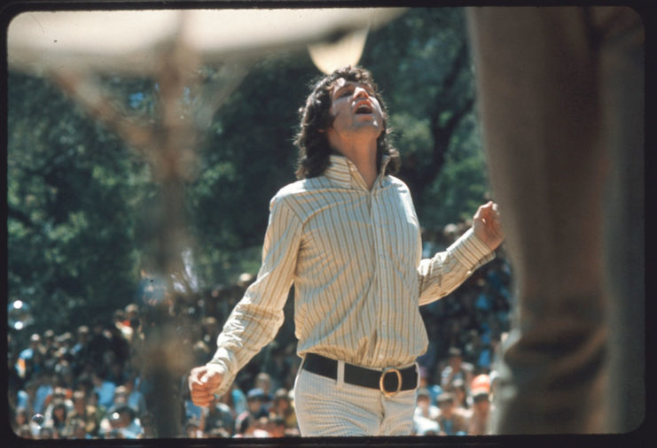 Jim Morrison singing outside