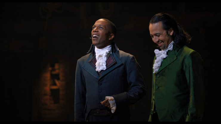 Lin-Manuel Miranda and Leslie Odom Jr. in the Hamilton musical 