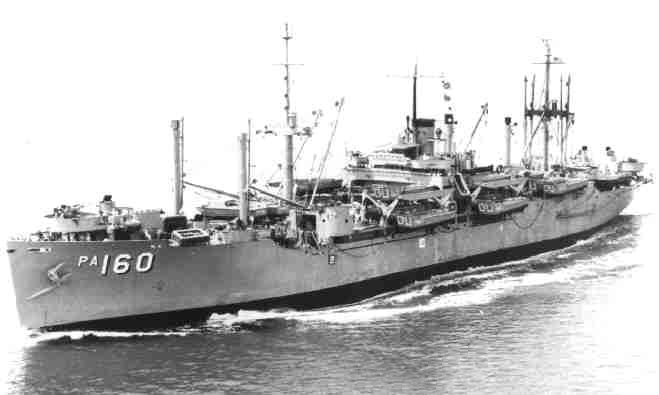 USS Deuel (APA-160) at sea