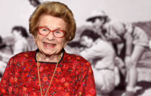 Female Haganah members aiming their rifles + Portrait of Dr. Ruth Westheimer