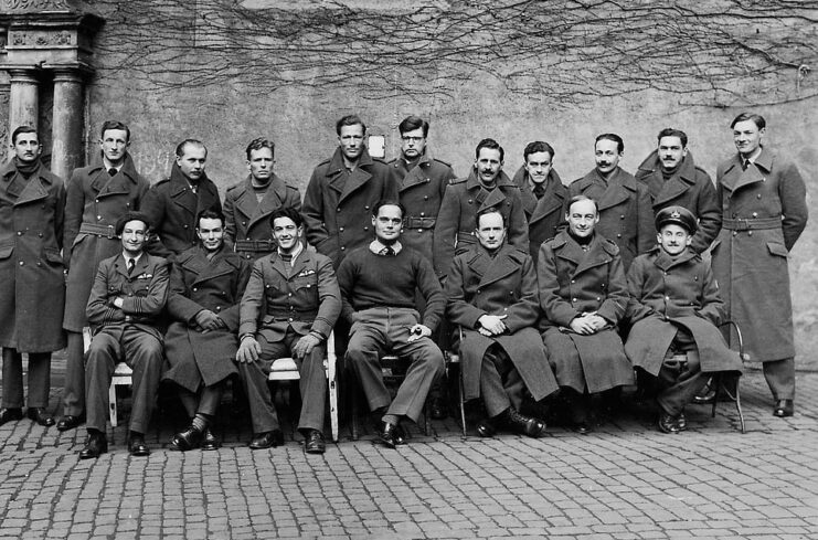 Group portrait of prisoners at Colditz Castle