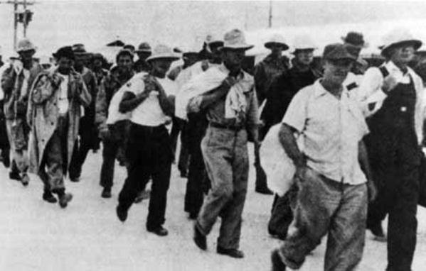 Prisoners of war (POWs) walking together