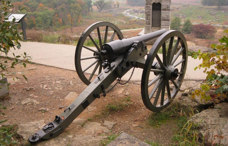 Parrott rifle on display at the Gettysburg battlefield