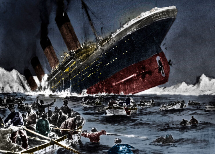 Painting of the sinking of the RMS Titanic