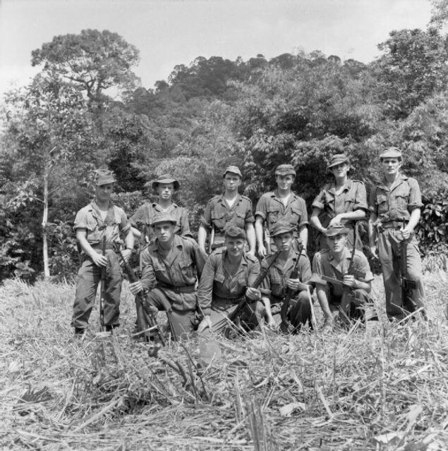 Members of the 22nd Special Air Service Regiment standing together outside