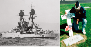 uss oklahoma ca. 1941, beside Paul Goody, a veteran of the Pearl Harbor attack.