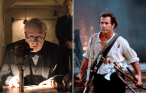 Gary Oldman as Winston Churchill in 'Darkest Hour' + Mel Gibson as Benjamin Martin in 'The Patriot'