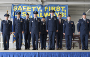 The crew of Shadow 71 pose after receiving the Distinguished Flying Cross and an Air Medal during a ceremony at Hurlburt Field, Florida, June 22, 2021.