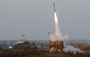 Tamir interceptor missile being fired from a mobile launcher