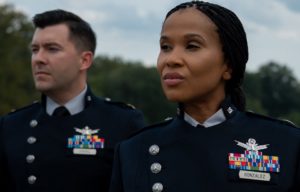 Two US Space Force members in uniform