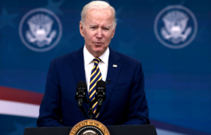 Joe Biden speaking at the Presidential podium