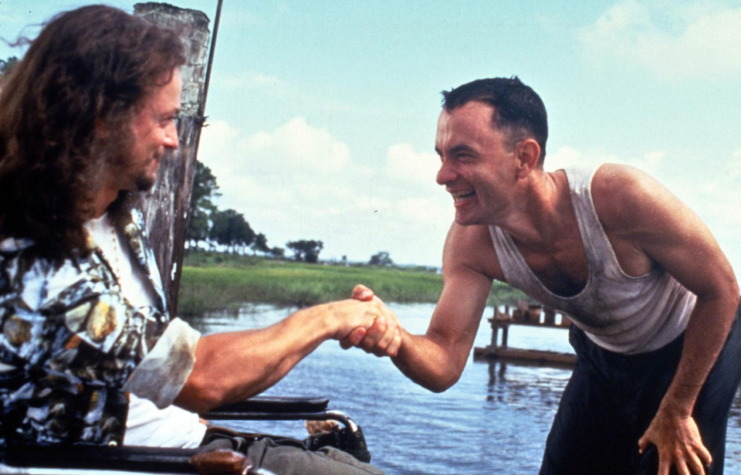 Gary Sinise and Tom Hanks as Lt. Dan Taylor and Forrest Gump in 'Forrest Gump'