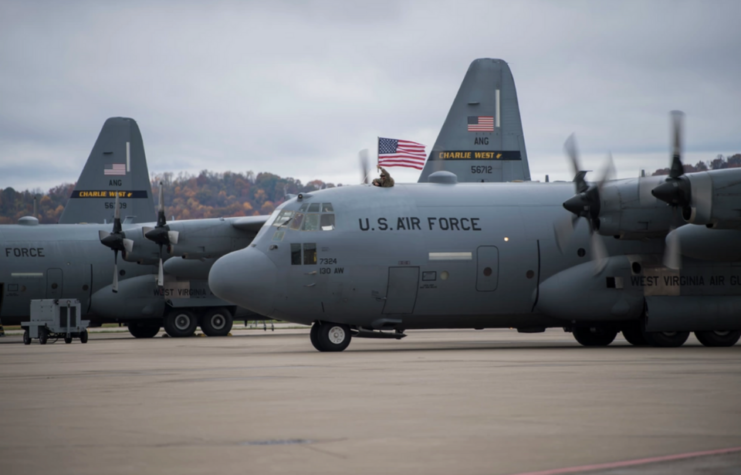 US Air Force planes on the tarmac