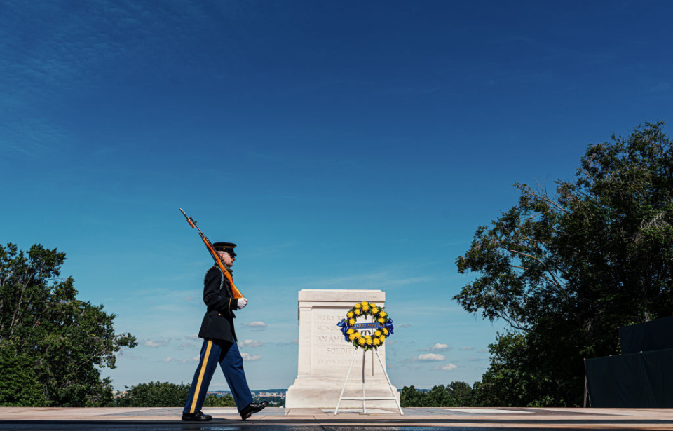 Member of the Old Guard patrolling the area around the Tomb of the Unknown Soldier