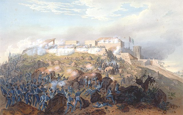 Painting depicting the Battle of Chapultepec