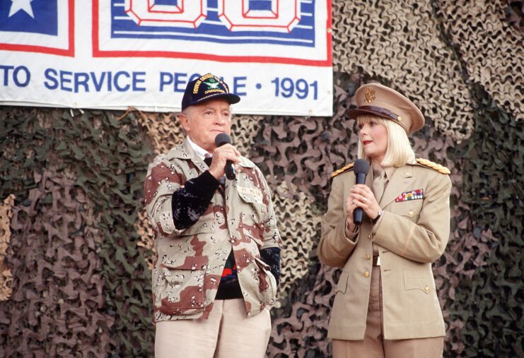 Bob Hope and Anne Jillian performing on stage