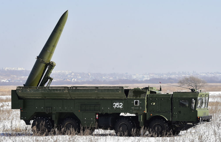 Iskander-M in a snowy field