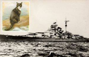 Bismarck at sea + Pastel portrait of Unsinkable Sam