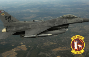 General Dynamics F-16CJ Fighting Falcon in flight + Wild Weasel patch