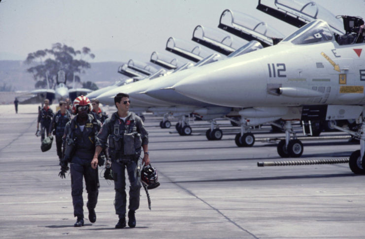 Tom Cruise and Larry Gilyard starring in 'Top Gun'