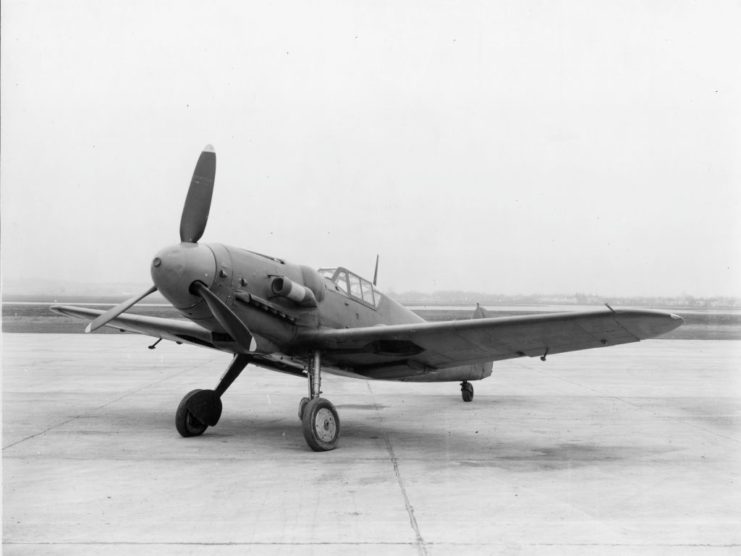 Messerschmitt Bf 109G parked on a runway