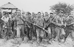 US Army Rangers walking together in a group