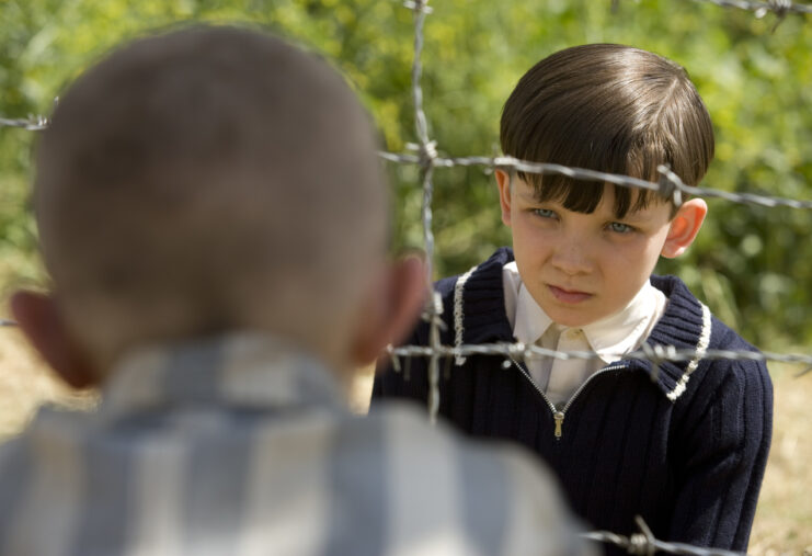 Jack Scanlon and Asa Butterfield as Schmuel and Bruno in 'The Boy in the Striped Pyjamas'