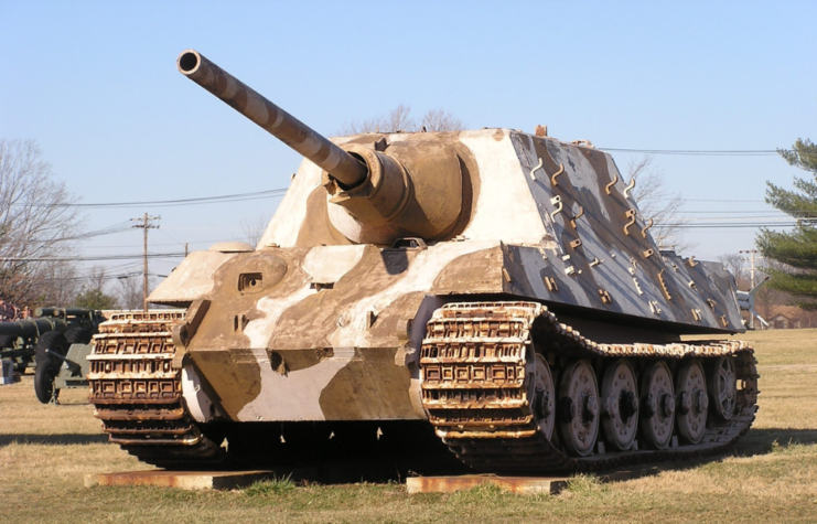 Jagdtiger on display outside