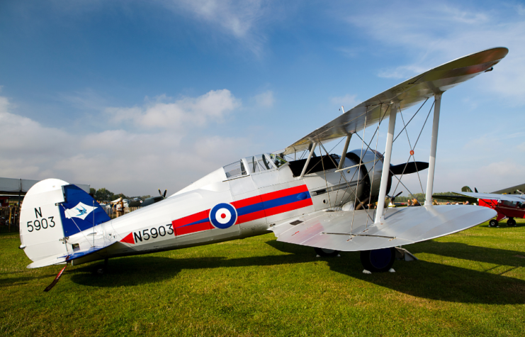 Side profile of a grounded Gloster Gladiator