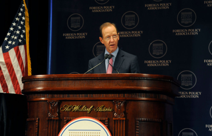 Theodore Roosevelt IV speaking at a podium