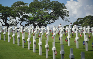 Rows of crosses at the Manila American Cemetery