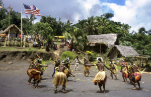 John Frum followers dancing in a circle