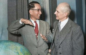 Mitsuo Fuchida speaking with Jimmy Doolittle