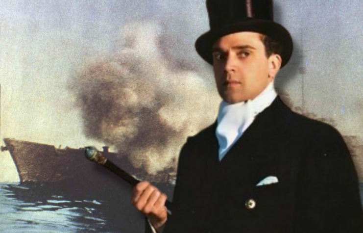 Still from 'Sink the Bismarck!' + Portrait of Esmond Knight