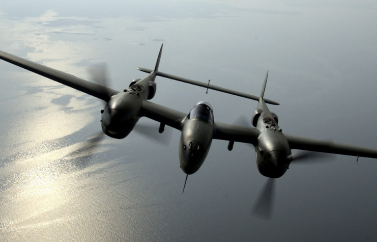 Lockheed P-38F Lightning 'Glacier Girl' in flight