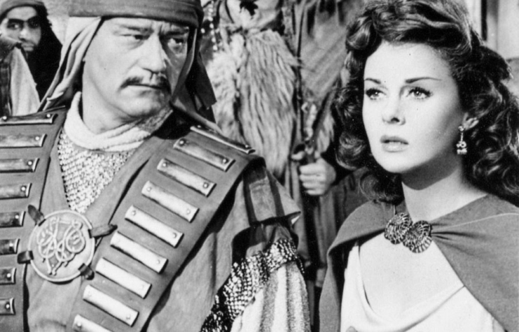 John Wayne and Susan Hayward as Genghis Khan and Bortai in 'The Conqueror'