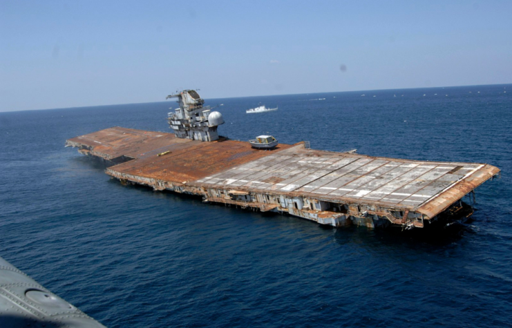 USS Oriskany (CV/CVA-34) sinking into the Gulf of Mexico