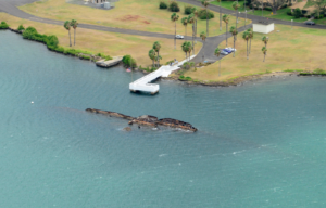 Aerial view of the USS Utah (BB-31) Memorial