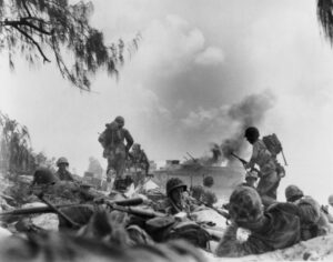 US Marine Taking a Break During the Battle of Saipan